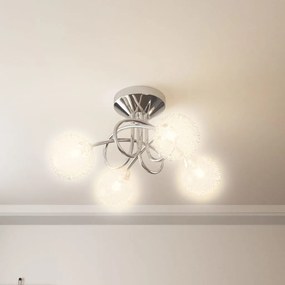Φωτιστικό Οροφής με Συρμάτινα Διχτ. Καπέλα για 4 Φώτα LED G9 - Διαφανές