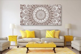 Εικόνα της αρμονίας Mandala σε καφέ φόντο - 120x60