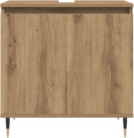 vidaXL Ντουλάπι μπάνιου Δρυς τεχνίτης 58x33x60 cm Κατασκευασμένο ξύλο
