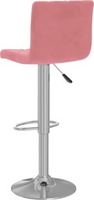 vidaXL Σκαμπό Μπαρ 2 τεμ. Ροζ Βελούδινα