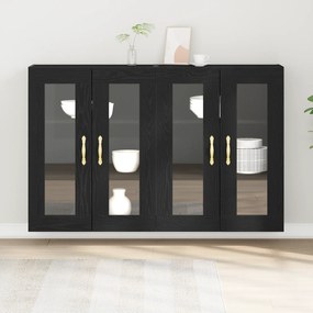 vidaXL Τοίχου ντουλάπες 2 τεμάχια Μαύρη Δρυς 69,5x34x90 εκ. Κατασκευασμένο ξύλο