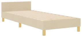 vidaXL Κρεβάτι  Κρεμ 100x200 cm Υφασμάτινο