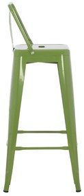 Σκαμπό Bar Μεταλλικό Melita Με Πλάτη Σε Light Olive Green 43x43x100εκ.