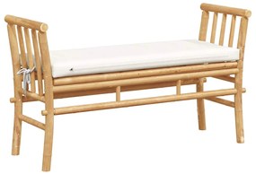 vidaXL παγκάκι  με μαξιλάρι 110 cm από μπαμπού