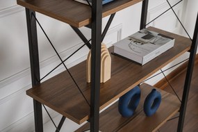 Βιβλιοθήκη Καρυδί / Μαύρο ELYSIAN 90x33,5x180