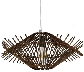 01602 GloboStar® GLOBOSTAR® SASSO 01602 Boho Κρεμαστό Φωτιστικό Οροφής με Ντουί 1 x E27 AC 220-240V IP20 - Καφέ - Μ50 x Π50 x Y23cm