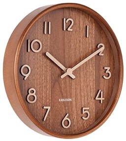 Ρολόι Τοίχου Pure KA5808DW Φ22cm Brown Karlsson Ξύλο