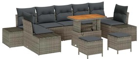 vidaXL Σετ Καναπέ Κήπου 10 pcs Γκρι Σκούρο Γκρι 90 x 55 x 71 cm