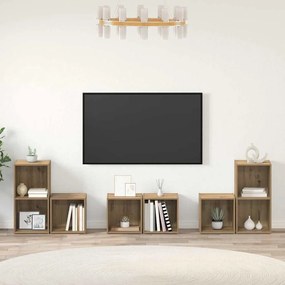 vidaXL ΣΕΤ ΒΑΘΜΟΛΟΓΗΣΗΣ ΤΗΛΕΟΡΑΣΗΣ 6 pcs Artisan Oak 37 x 35 x 72 εκ.