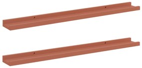 vidaXL Ράφι Τοίχου 2 pcs Κόκκινο 80 x 9 x 3 cm Επεξεργασμένο ξύλο