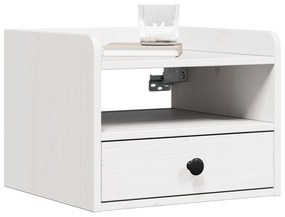 vidaXL Κομοδίνο Λευκό 38 x 36 x 29.5 εκ Συμπαγές ξύλο πεύκου