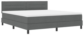 vidaXL κρεβάτι Box Spring με στρώμα  Σκούρο Γκρι 180x200 εκ Υφασμάτινο