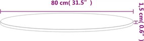 vidaXL Επιφάνεια Τραπεζιού Στρογγυλή Ø80x1,5 εκ. Μασίφ Ξύλο Οξιάς