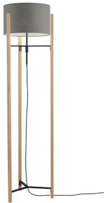 Επιδαπέδιο Φωτιστικό SHINE-WOOD E27 IP20 Φ45 Fischer Honsel-40516-Ανθρακί 40516