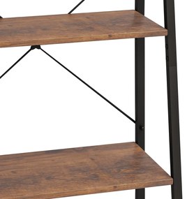 vidaXL Ραφιέρα 5 Επιπέδων Σκούρο Καφέ &amp; Μαύρο 56 x 35 x 174 εκ.