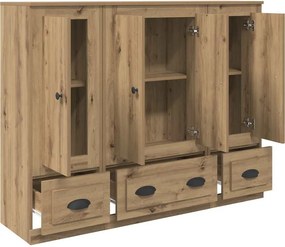 vidaXL Highboard 3 pcs Artisan Oak 132 x 35,5 x 103,5 εκ.