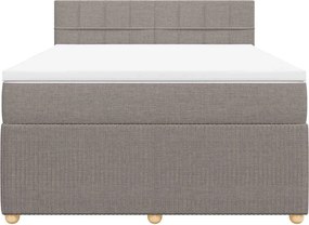 vidaXL Κρεβάτι Boxspring με Στρώμα Taupe 140x200 εκ. Υφασμάτινο