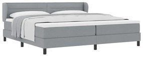 vidaXL Κρεβάτι box spring με στρώμα Ανοιχτό γκρι 200 x 200 cm ύφασμα