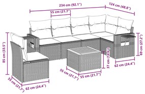 vidaXL Σαλόνι Κήπου Σετ 7 τεμ. Μπεζ Συνθετικό Ρατάν με Μαξιλάρια