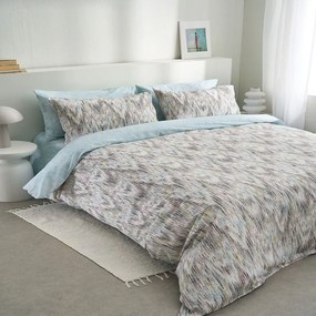 Σεντόνια Fiona-2 Με Λάστιχο (Σετ 3τμχ) Blue Vesta Home Μονό 170x270cm 100% Βαμβάκι