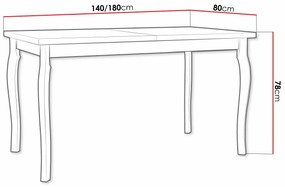 Τραπέζι Victorville 331, Grandson δρυς, Άσπρο, 78x80x140cm, 34 kg, Επιμήκυνση, Πλαστικοποιημένη μοριοσανίδα, Ξύλο, Ξύλο: Οξιά | Epipla1.gr