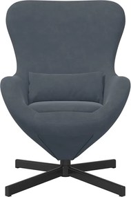 vidaXL Κάθισμα-αυγό Σκούρο Γκρι 63 x 73 x 90 εκ Βελούδο