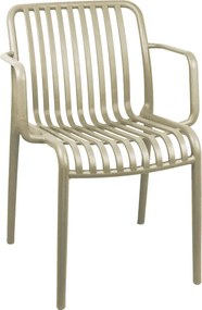 Πολυθρόνα Zoi pakoworld pp cappuccino 55.5x57.5x79εκ