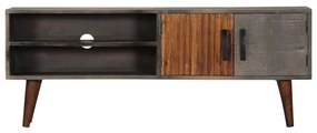 vidaXL Έπιπλο Τηλεόρασης Γκρι 130x30x46 εκ. Μασίφ Ακατέργ. Ξύλο Μάνγκο