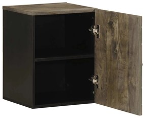 Επίτοιχο ντουλάπι μπάνιου Μαύρο 38x33x48 cm Μάνγκο μασίφ ξύλο - Μαύρο