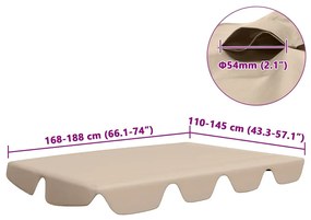 vidaXL Πανί Ανταλλακτικό για Κούνια Κήπου Μπεζ 188/168 x 145/110 εκ.
