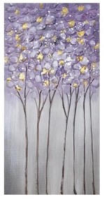 Πίνακας Σε Καμβά Lisov 022862 30x60xH2,5cm Grey-Purple Κάθετοι Καμβάς