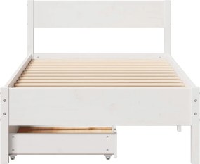 vidaXL Σκελετός Κρεβ. Χωρίς Στρώμα Λευκό 75x190 εκ Μασίφ Πεύκο