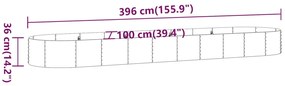 vidaXL Ζαρντινιέρα Ανθρακί 396x100x36εκ Ατσάλι με Ηλεκτρ. Βαφή Πούδρας