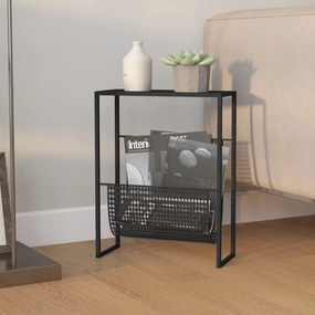 vidaXL Ραφιέρα Περιοδικών Μαύρη 35 x 15 x 45 εκ. από Ατσάλι