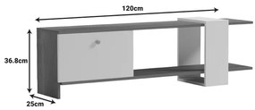 Έπιπλο τηλεόρασης Standi pakoworld σε sonoma-γκρι cement απόχρωση 120x25x36.8εκ