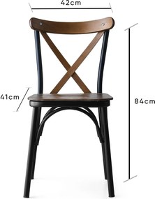 Καρέκλα 4τμχ Καρυδιά AHSAP 42x41x82