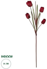 Artificial Garden RED TULIP BRANCH 21309 Τεχνητό Διακοσμητικό Κλαδί Κόκκινη Τουλίπα Y100cm Globostar-21309-Κόκκινο 21309