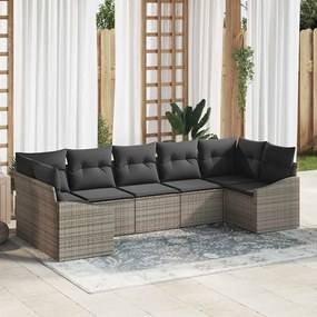 vidaXL Σετ Καναπέ Κήπου 7 pcs Γκρι Πολυ ράταν