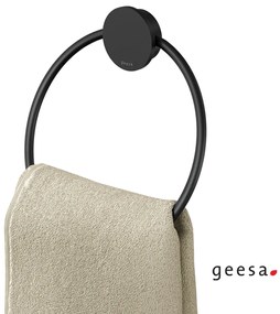 GEESA Opal Κρίκος Μπάνιου Μονός με Βίδες Black Matt