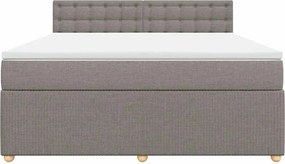 vidaXL Κρεβάτι Boxspring με Στρώμα Taupe 180x200 εκ. Υφασμάτινο