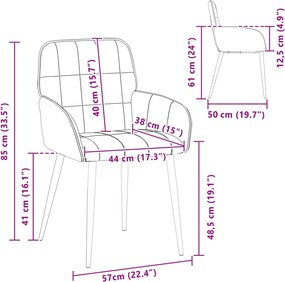 vidaXL Καρέκλες φαγητού 2 pcs Τεχνητό Δέρμα Γκρι 57 x 50 x 85 εκ.