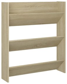 vidaXL Παπουτσοθήκες Τοίχου 2 τεμ. Sonoma Δρυς 80x18x90εκ. Μοριοσανίδα