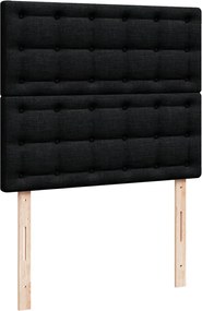 vidaXL Κρεβάτι Boxspring με Στρώμα Μαύρο 120x190 εκ. Υφασμάτινο