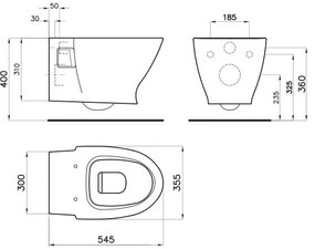 Κρεμαστή λεκάνη SANITANA Jazz με καπάκι