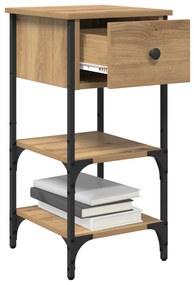 vidaXL Κομοδίνα 2 τεμαχίων Χειροποίητο Δρυς 34x36x70 εκ. Επεξεργασμένο Ξύλο