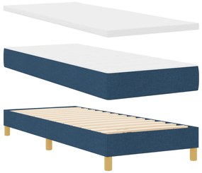 vidaXL Κρεβάτι με Στρώμα Μπλε 80x200 cm Ύφασμα