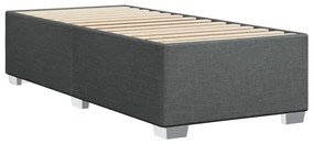 Κρεβάτι Boxspring με Στρώμα Σκούρο Γκρι 90x200 εκ. Υφασμάτινο - Γκρι