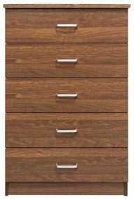 WOODWELL Ε7395,3DRAWER Συρταριέρα με 5 Συρτάρια, Απόχρωση Καρυδί 60x40x97cm Ε7395,3