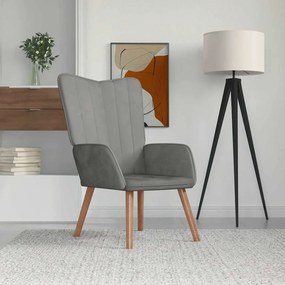 vidaXL Πολυθρόνα Relax Ανοιχτό Γκρι Βελούδινη