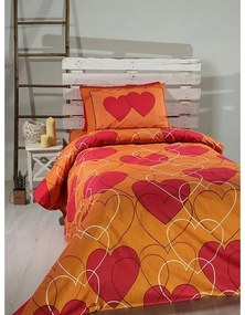 Σετ Σεντόνια Cotton Feelings εμπριμέ 910 Orange Μονό (165x270)